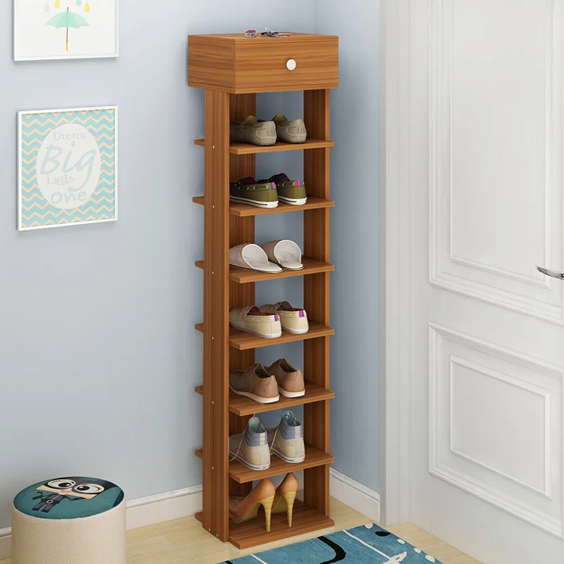 Wooden Shoe Rack Easy Assembly Storage Shoes Cabinet Minimalist Modern Home Furniture Hallway Space Saving Shoes Organizer Shelf
