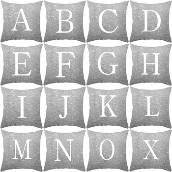 

RULDGEE 1PC Letter Pillow Cover Room English Alphabet for Home Goods Pillowcase Polyester 45x45cm