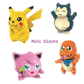 

HC Magic Plastic Cartoon Building Toy Charmander Model Snorlax Auction Figures Jigglypuff Kids toys Children Gifts for lover