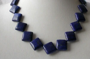 

Jewelr 004934 stunning big 15mm baroque rhombus crude blue lapis lazuli necklace