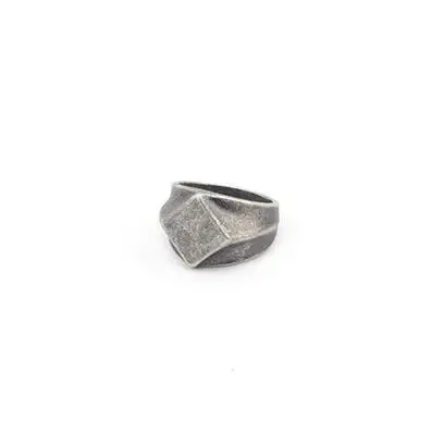 Классическое черное квадратное мужское кольцо из нержавеющей стали в винтажном стиле, серебряное кольцо для мужчин, хип-хоп панк кольцо на палец Ангел masculino - Цвет основного камня: antique silver