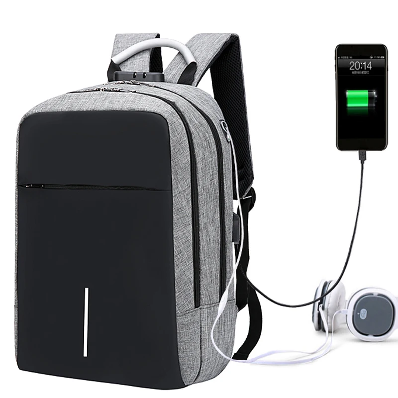 Buy Luxury Metal Handle Coded Lock Zipper Backpack