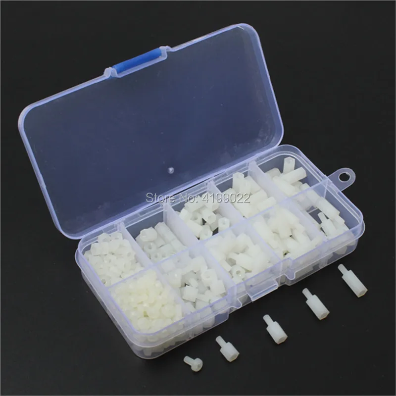 300pcs white black nylon kit - White
