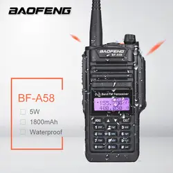 Baofeng BF-A58 высокой мощности 5 Вт 1800 мАч рация Водонепроницаемый УВЧ УКВ двухдиапазонный SDR радиоприемник HF Любительская станция bf a58