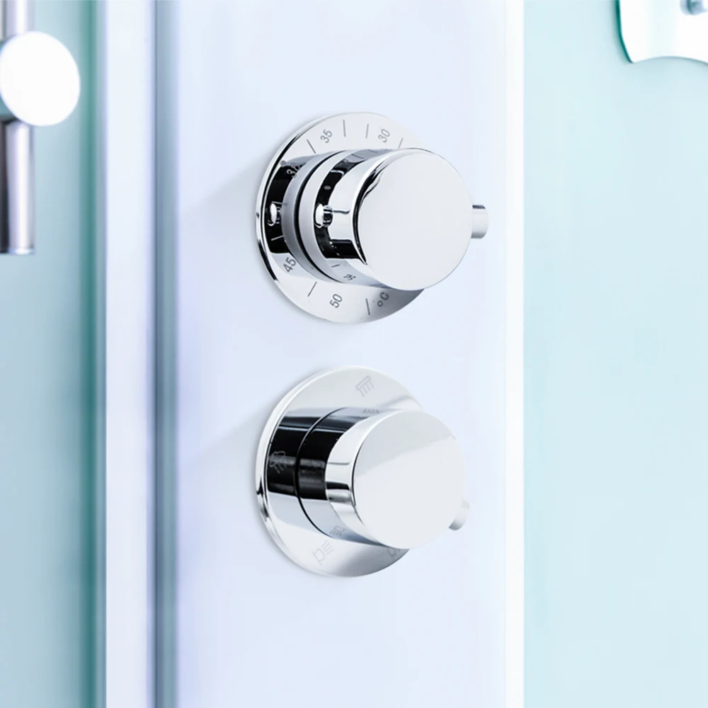 

Vagsure 2/3/4Ways Output 12.5cm Screw Thread Brass Mixing Valve Thermostatic Shower Faucets Temperature Mixer Control Bathroom