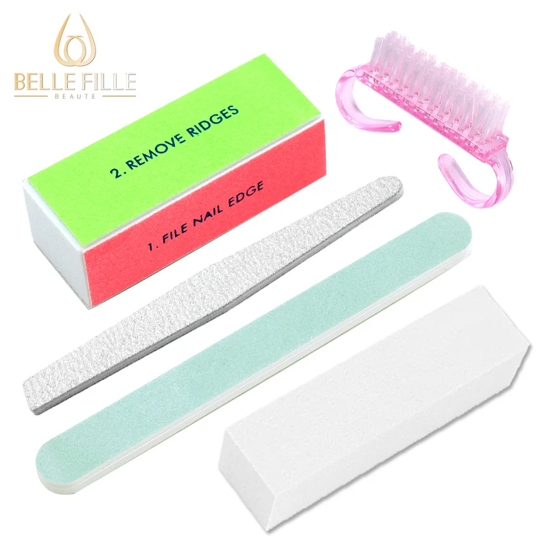 

Belle Fille Nail Art Files Dust Brush Cleaning Buffer Sponge Block Buffing Grit Sand UV Gel Polish Manicure Pedicure Tools