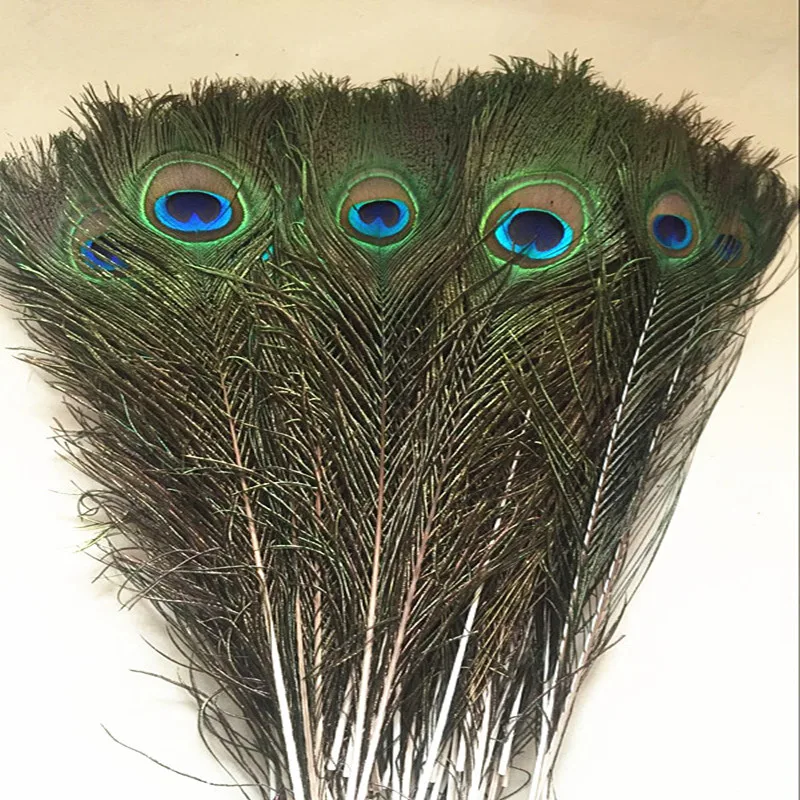 Wholesale 50pcs 16 18inch 40 45 cm Natural Peacock Tail Feathers