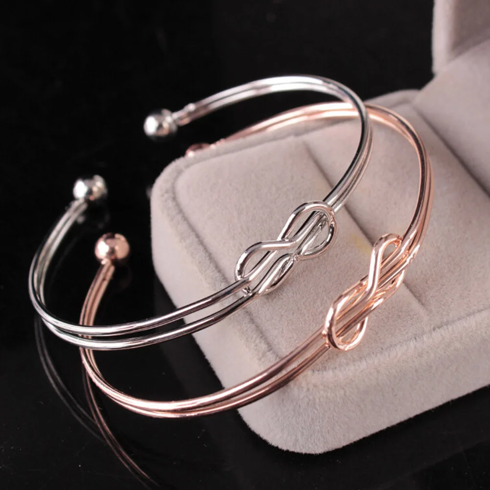 

Bangle Infinite Bracelet For Women Bracelets & Bangles Pulseiras Titanium Steel Hand Made Knot Cuff Bracelet