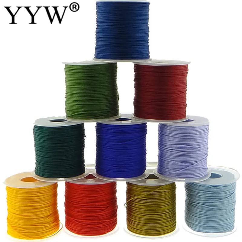 

2017 1MM 100Yards/roll Kumihimo Macrame Rope Satin Rattail Nylon Cords/String Chinese Knot Cord DIY Bracelet Jewelry Findings