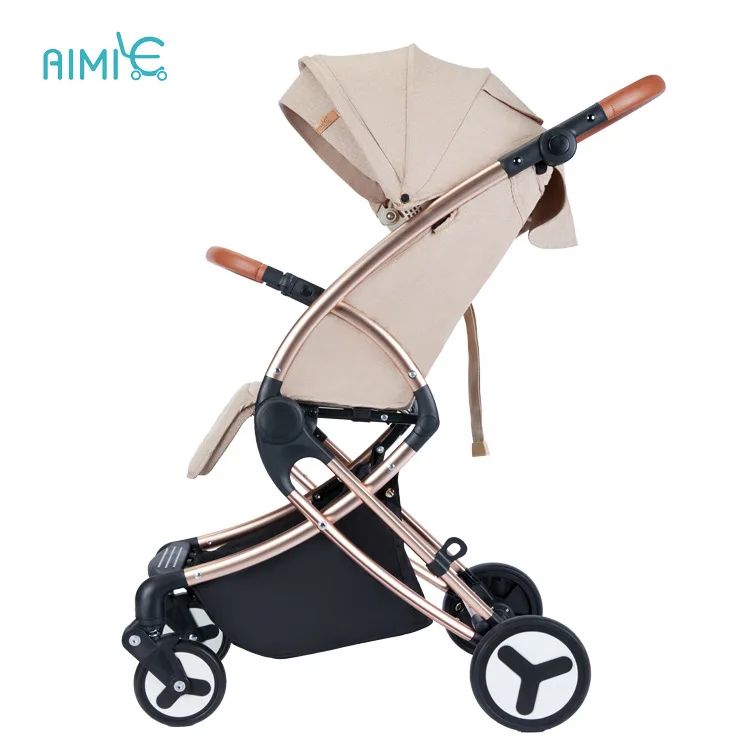 High landscape baby stroller light stroller can sit reclining Aluminum alloy frame car fold Portabl