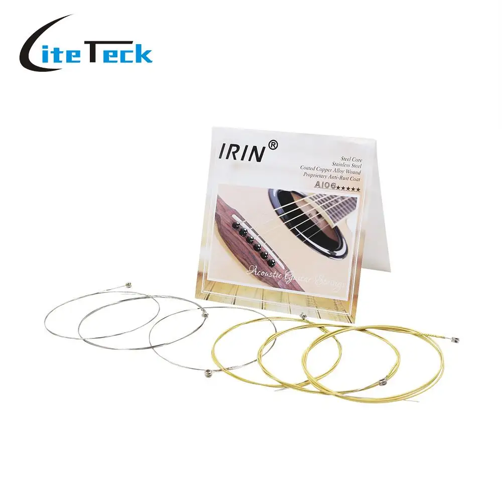 

Acoustic Folk Guitar Strings Replacement Full Set 6pcs(.009-.045) Steel Core Copper Alloy Wound with End Ball Medium Tension