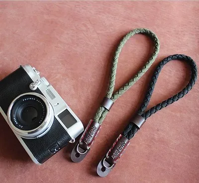 

New fashion Vintage canvas PU Leather Organization Camera hand strap for DSRL Handmade Army green Y free shipping