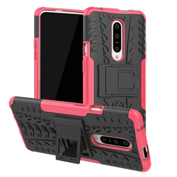 

30pcs/lot For Oneplus 7 Pro PC+Soft Silicone Tyre Heavy Duty Armor Shockproof Hard Case with Stand For Oneplus 7 Pro