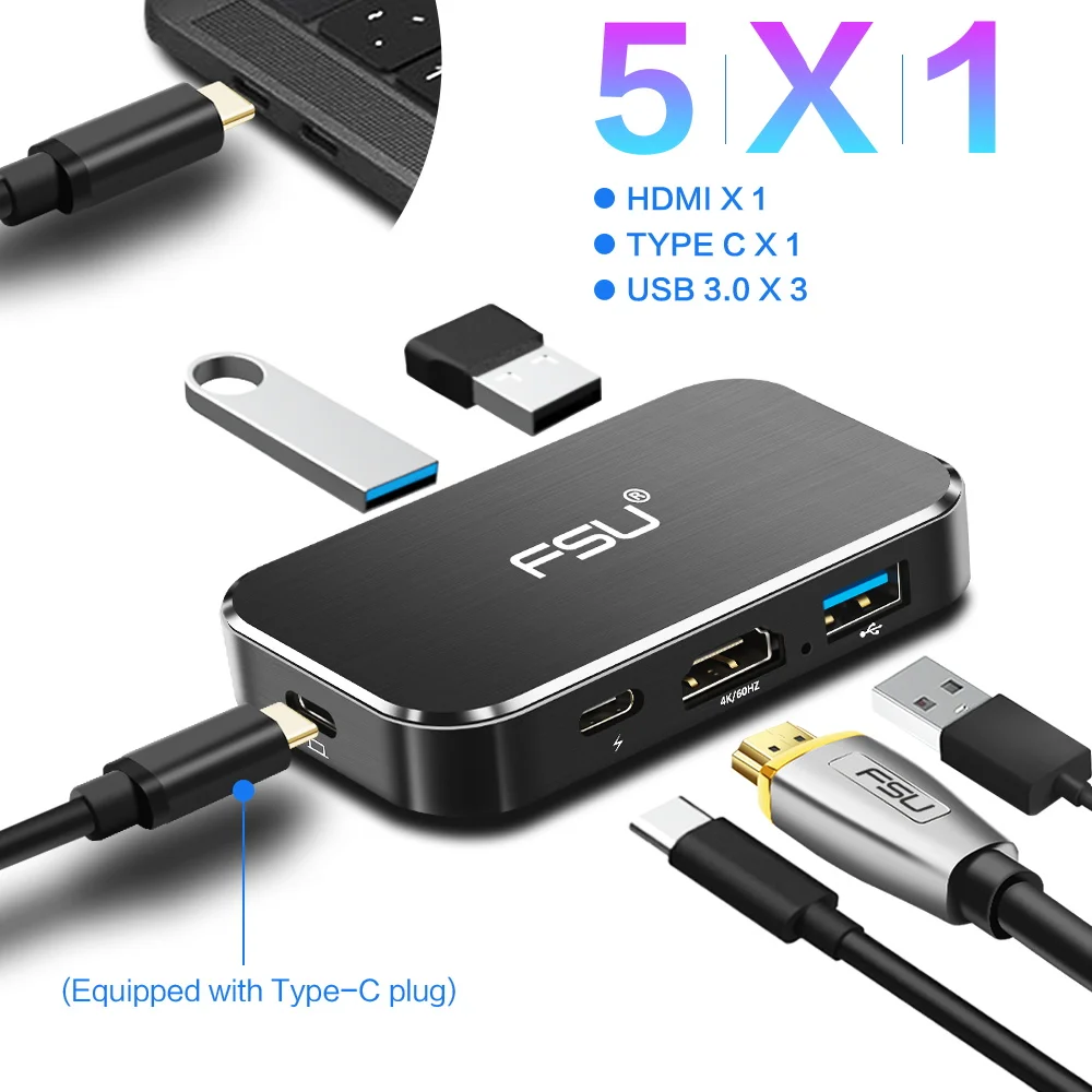 Высокоскоростной концентратор USB 3 0 C к HDMI Thunderbolt type c 4k 1080p Разрешение адаптер для