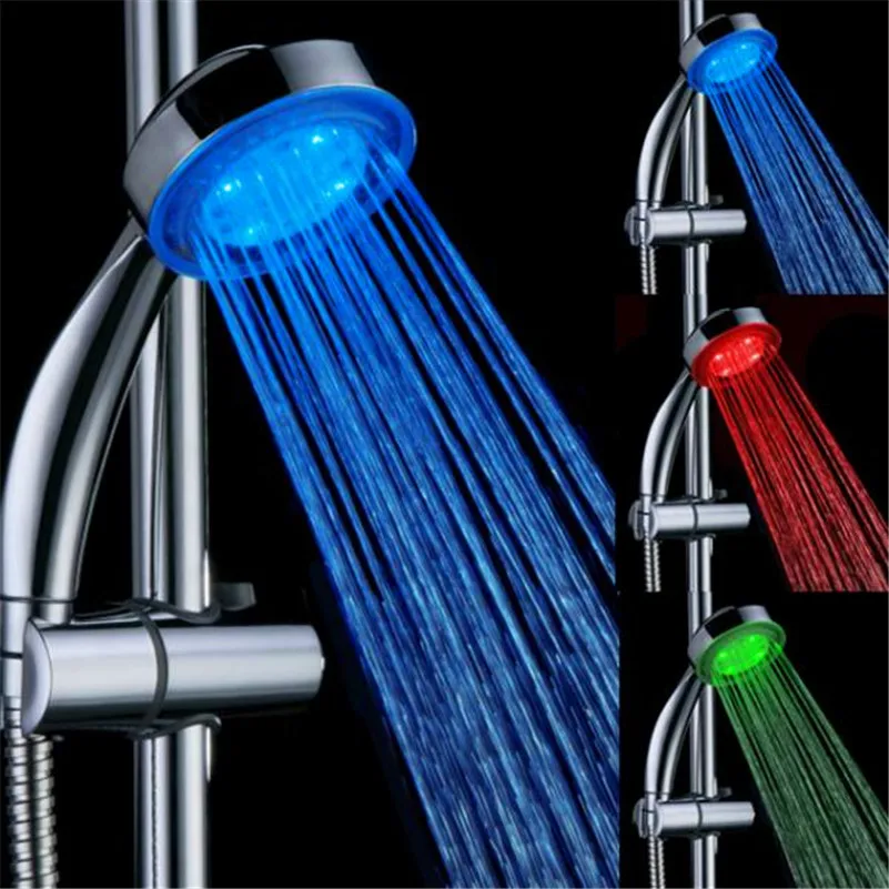 

3 Colors Temperature Control LED Shower Head Bathroom Rainfall Shower Top Shower Head Automatic Light Switching RGB Bath Sprink
