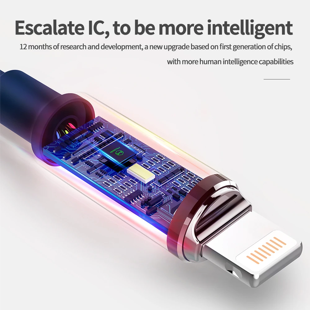 Кабель Mcdodo Lightning/USB для iPhone X XS 11 Plus автоматическое отключение шнур быстрой зарядки