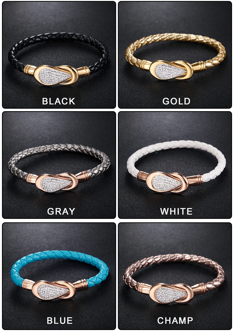 Women Leather Bracelet PU (6)-1