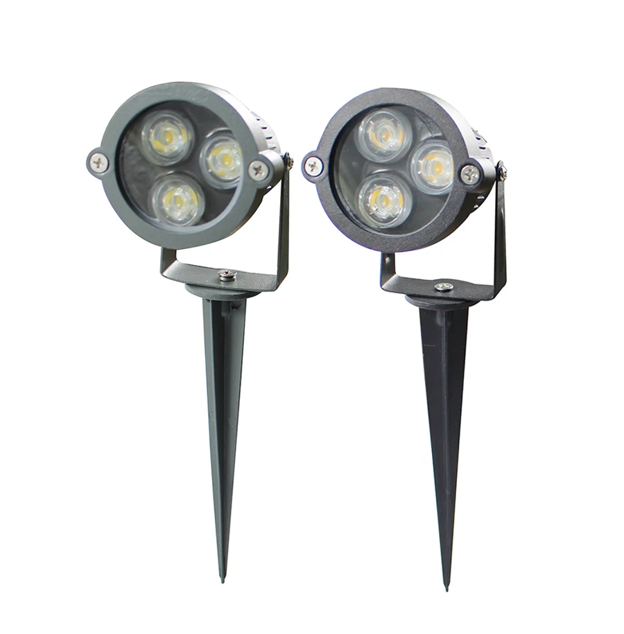 Bright Cast-Aluminum 3W waterproof IP65 Led Outdoor Landscape Spotlight Fixture LED Low Voltage Garden wall Lawn Yard light lamp
