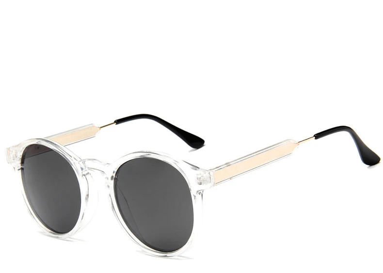 Ретро Круглые Солнцезащитные очки для женщин и мужчин, прозрачные женские солнцезащитные очки Oculos lentes gafas Lunette De Sol mujer Feminino Soleil, винтажные - Цвет линз: 3