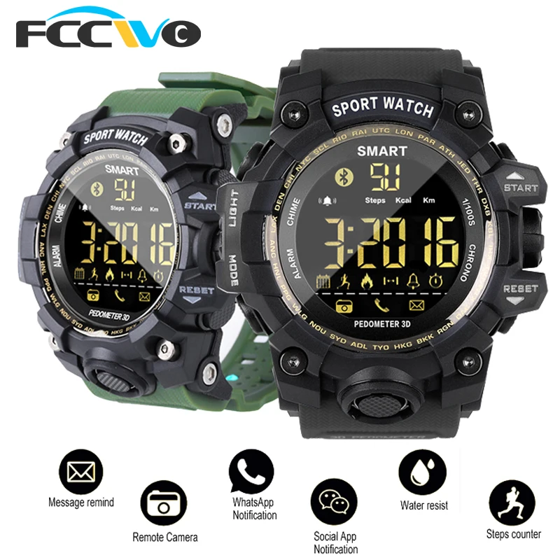 

FCCWO EX16S Smart Watch Sport Passometer Message Reminder IP68 Waterproof Bluetooth Men / Women Smartwatch For IOS And Android