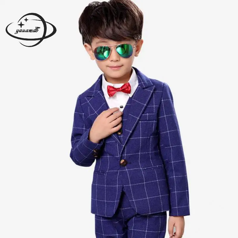 

YAUAMDB kid blazers 2017 spring autumn boys 3-13Y suits cotton children clothes casual pocket slim brand clothing Y103