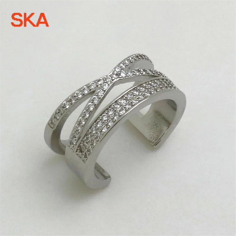 

SKA Ring Women Fashion Wedding Rings For Women Newest Anillos Geometric Circle CZ Fashion Costume Jewelry Dropshipping JJZ315