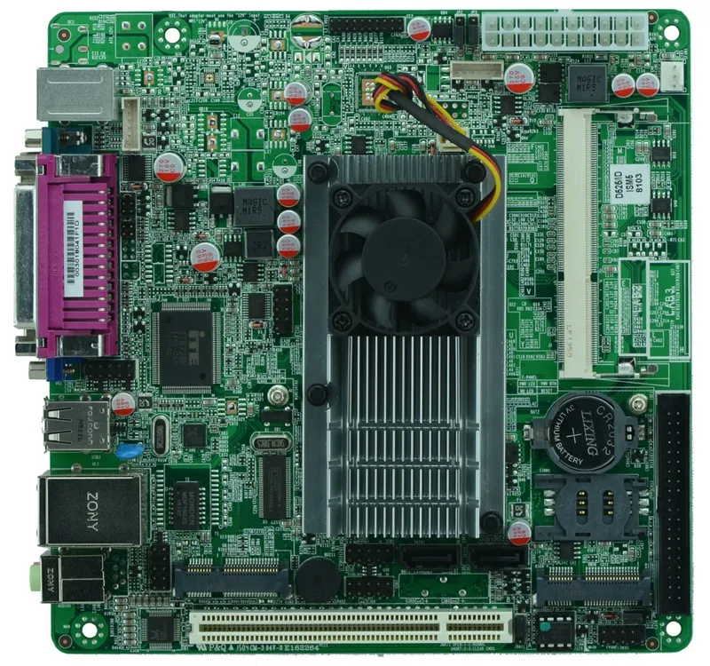 Hot Sales industrial embedded motherboard ITX_M58_A52 Intel D525/1.80GHz dual core CPU with 8*USB/2*COM/1*VGA