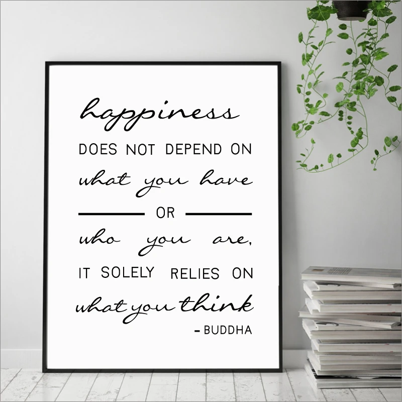 30 x 40cm Happiness Quote Poster Art Print Buddha
