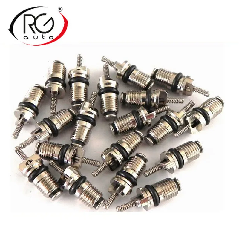 50pc M6*0.75 HNBR R134a Auto A/C Piping Valves Needles New Car Standard Valve Core Copper Valve High Side Stem