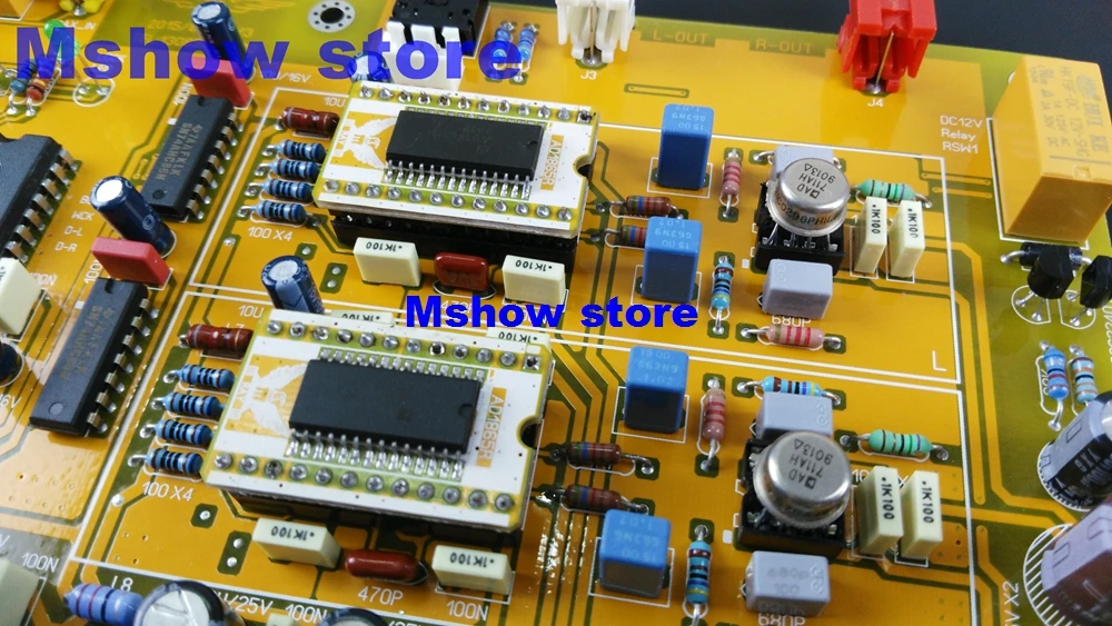 Mshow audio Parallel AD1865 SOIC DAC decoder board Hifi with TO-99 AD711 opampcoax and USB input