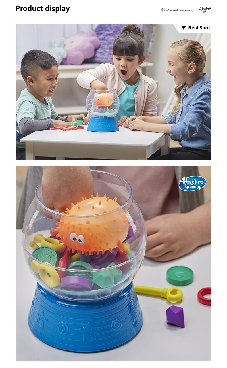 Hasbro Blowfish Blowup игра для детей в возрасте 4 лет и выше хорошо для детей, чтобы узнать и играть помочь улучшить сотрудничество способность дошкольного