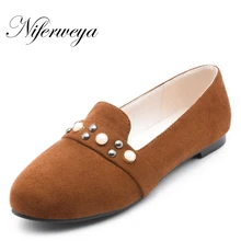 Новинка весны/осень большие размеры 31-52 женские офисные Квартиры Мода круглый носок Slip-On декорированные заклепками обувь на плоской подошве Zapatos Mujer