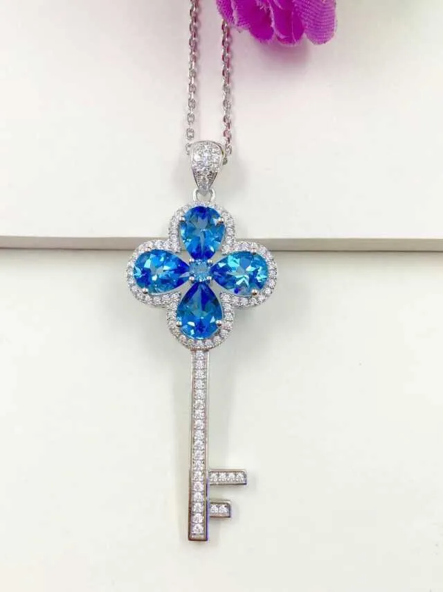 blue topaz pendant