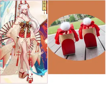 

Clogs women Japanese Ancient shoes Geisha slippers Mai Shira cosplay shoes Ahri 10cm