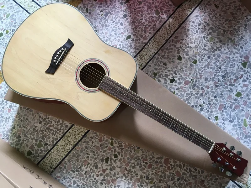 Начинающих 41 дюймов Акустическая гитара Китайская Фабрика Гитара - Цвет: full size
