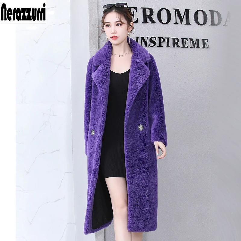 manteau long violet femme