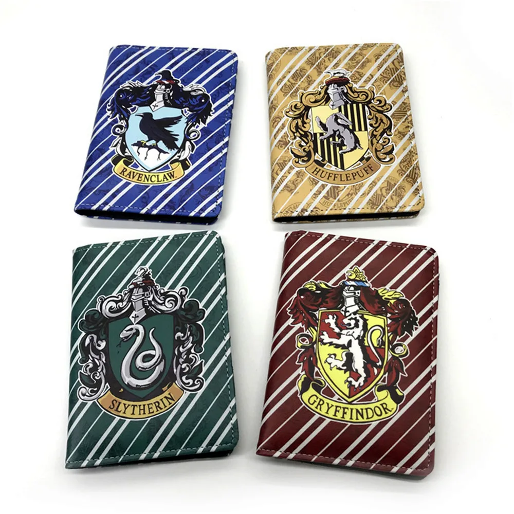 

Harry Potter Hogwarts Cartoon Bi-Fold Card Holder Wallet Women mini Coin Purse Pocket Anime Salazar Slytherin Short Wallet
