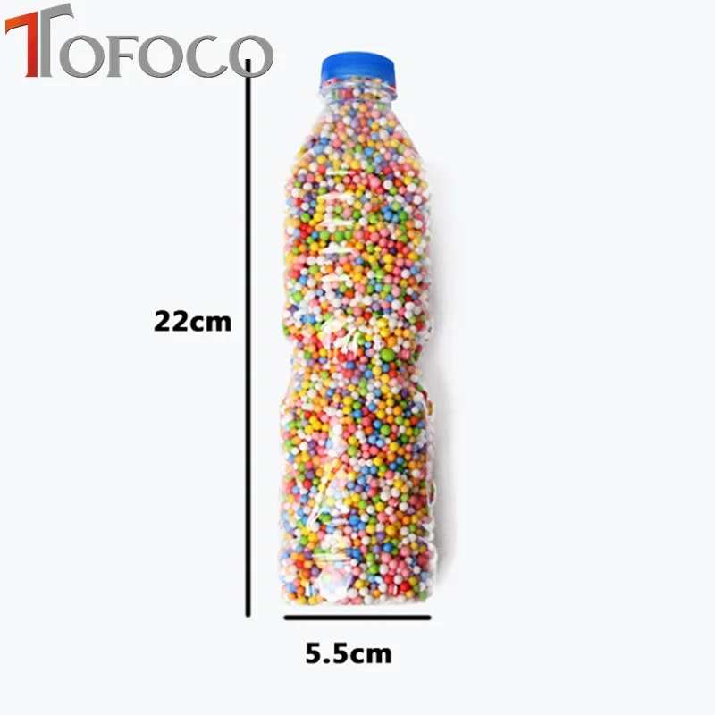 TOFOCO 500ml/Bottle DIY Snow Mud Particles Accessories Slime Balls Small Tiny Foam Beads For Floam Filler For DIY Supplies 2-4mm