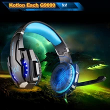 Игровые наушники KOTION G9000 7,1 3,5 мм USB игровая гарнитура с микрофоном светодиодный свет шумоподавляющие наушники для PS4 телефоны лэптоп планшет