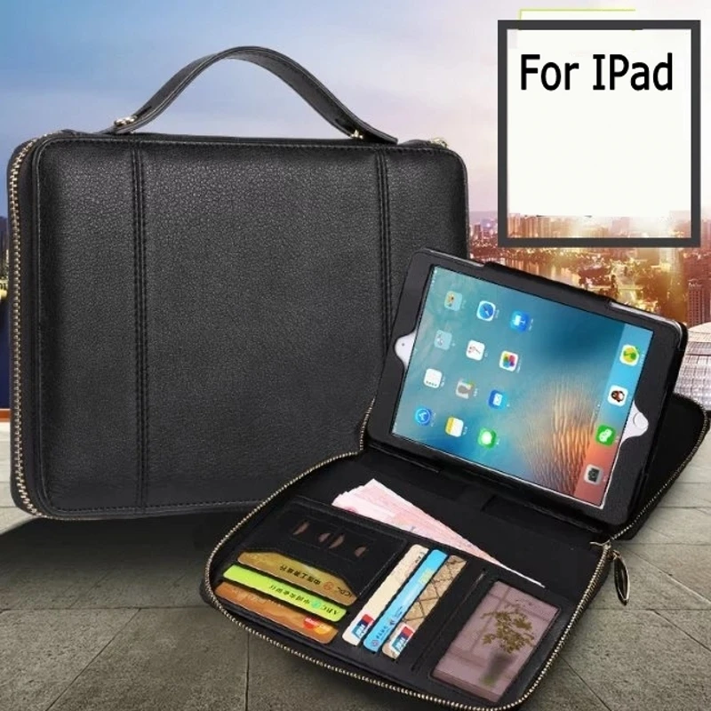 Wallet Case For Ipad Air 2 Solid Card Multi Functional PU Leather Bag