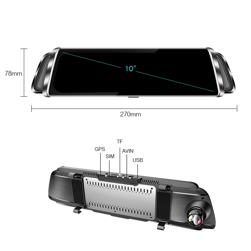 Зеркало видеорегистратор 10 дюймов 4G Android HD 1080P Wi Fi GPS ADAS|Видеорегистраторы| |