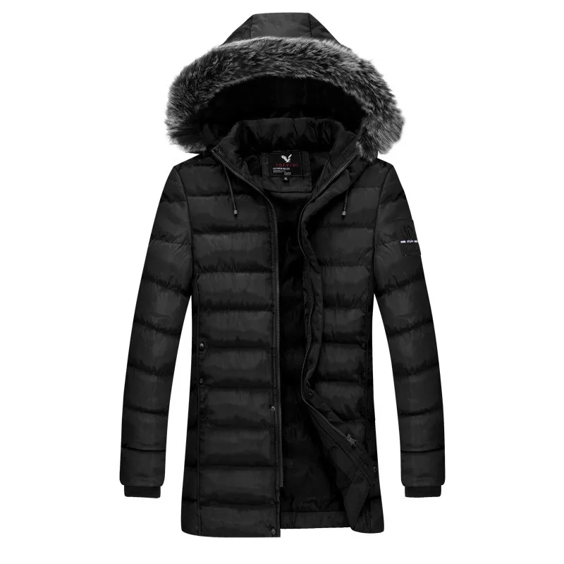 Мужские парки мужские длинные куртки пальто новая утолщенная теплая зимняя одежда повседневная с капюшоном Мужская модная верхняя одежда