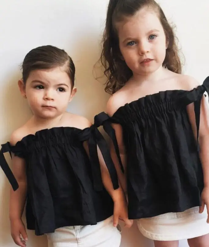 2018 European&ampAmerica Girl Tops Linen Summer Clothings Bow Sweet Princess T-shirts | Детская одежда и обувь