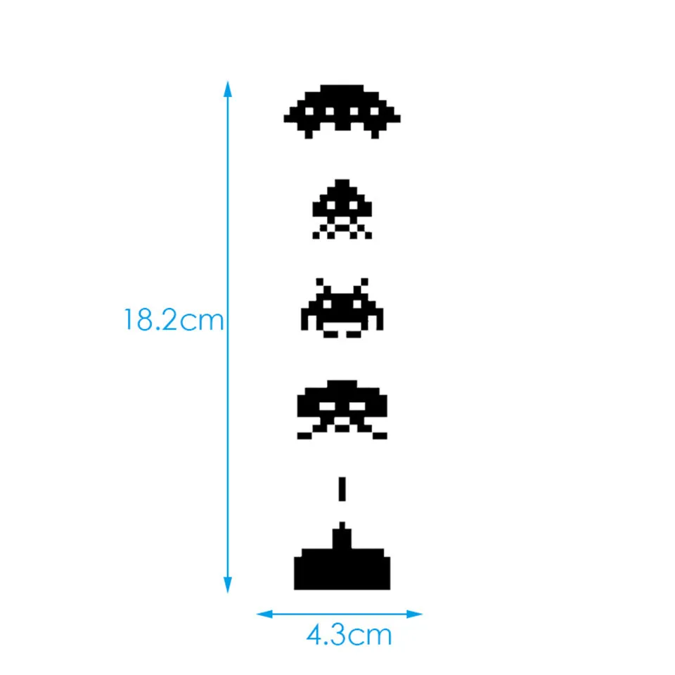 Space Invaders Creative Car-Styling Vinyl Stickers Fashion Car Window Body Door Toilet Laptop Waterproof Stickers 4.3cm18 (7)