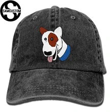 SAMCUSTOM bull terrier 3D креативная индивидуальность Промытые джинсовые шапки осень лето для мужчин и женщин Гольф Sunblock хоккейные кепки