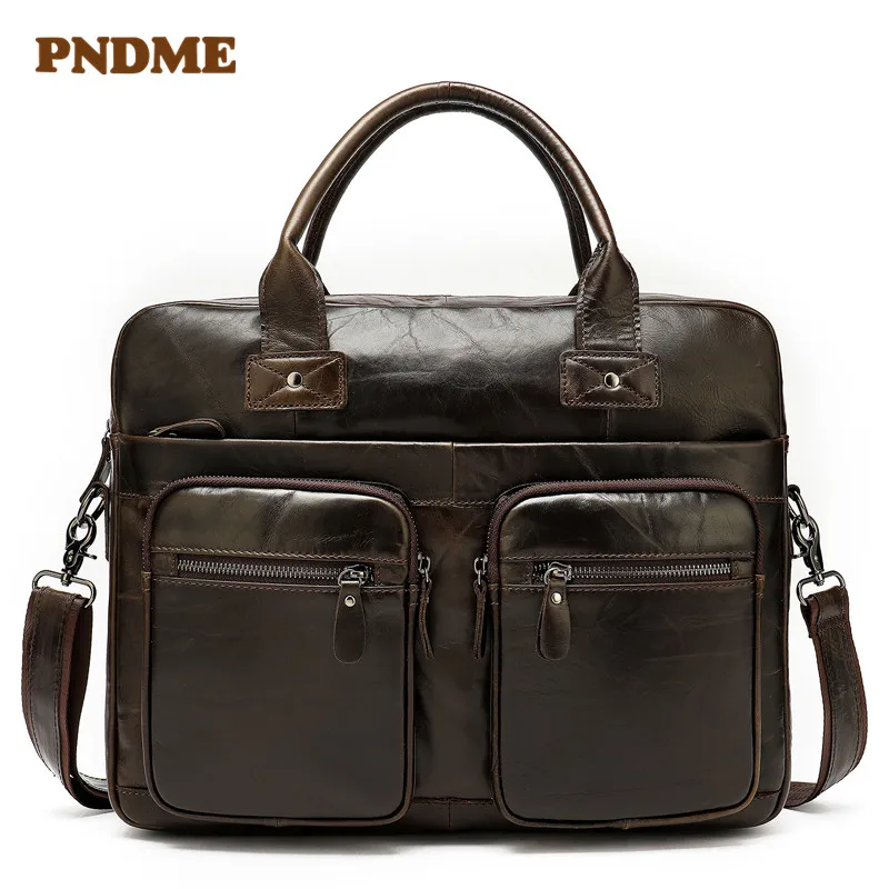 

Real leather bag large capacity vintage men's single shoulder bag business briefcases crossbody bag