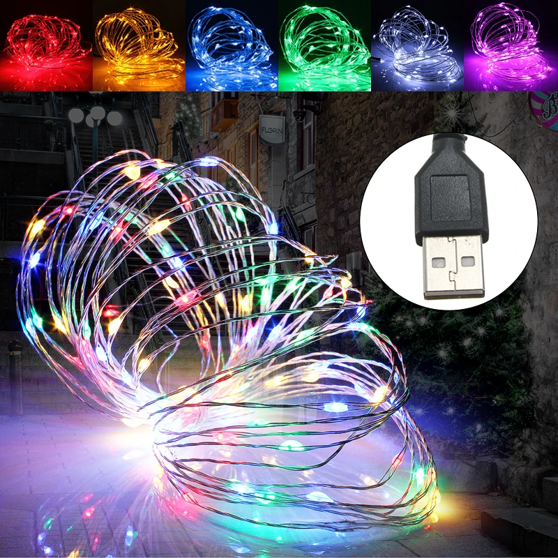 

10MJiguoor 100 LED USB Copper Wire Flexible String Fairy Light Xmas Wedding Party Christmas Home Decoration