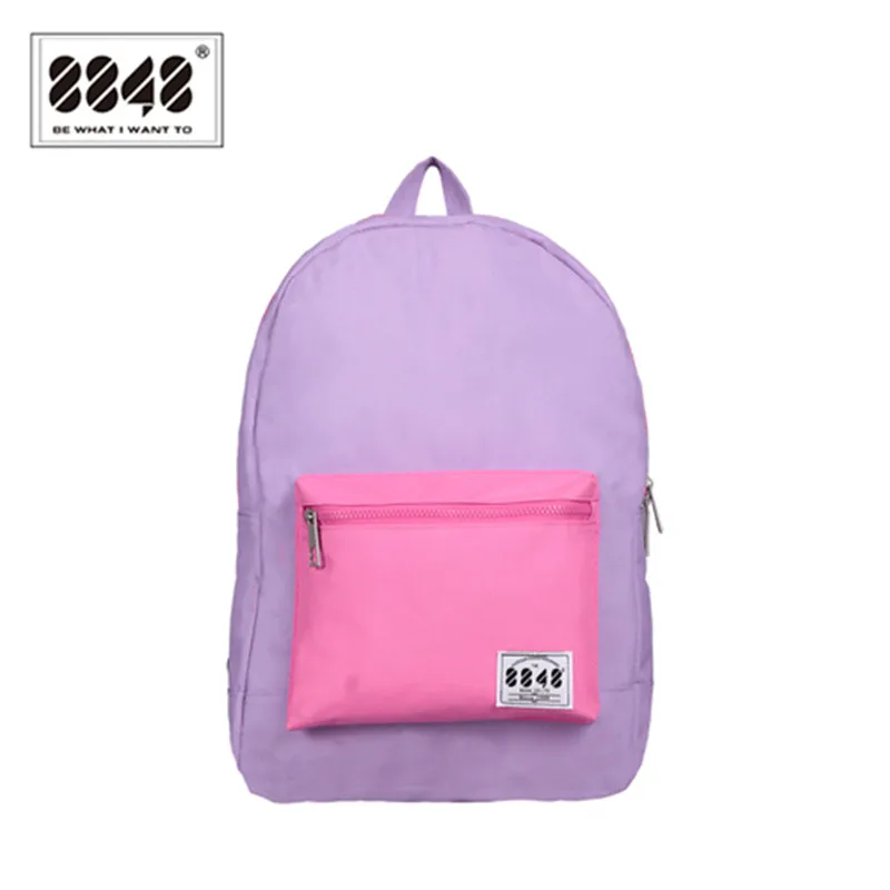 Women Backpack Solid Purple Preppy Style School Student Backpacks Girl's Backpack 16.7 L