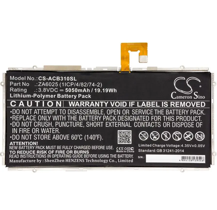 Аккумулятор Cameron Sino 5050mah для ACER B3 A10 K154 K3BF Iconia One 10 ZA6025|Аккумуляторы мобильных