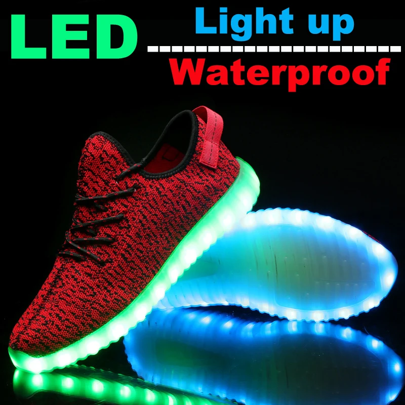 

Shoes with LED Light up Casual Brand Shoes Rechargeable Luminous Mens Yezzy Shoes Women High quality Dance Shoes